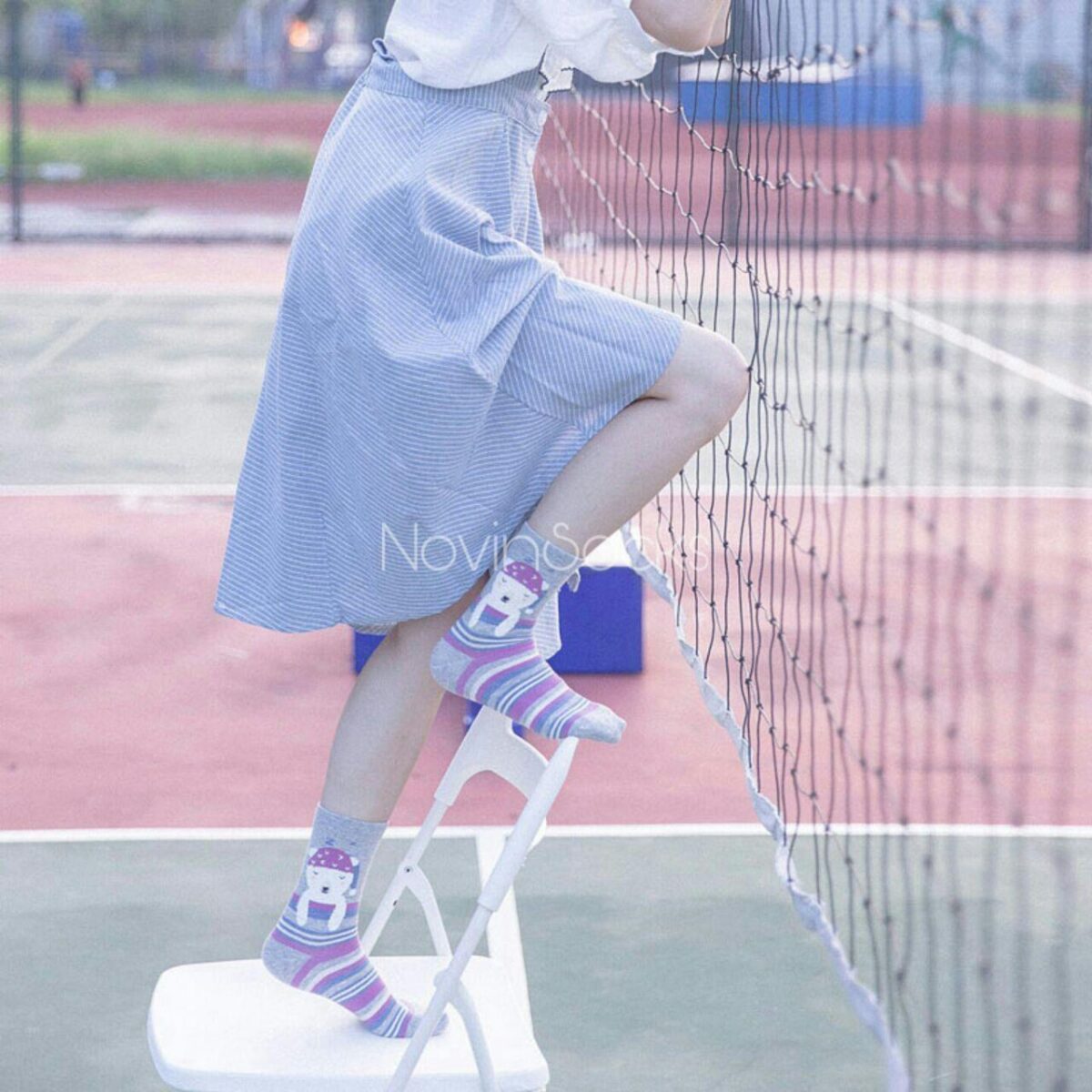 photo_2020-02-07_01-15-37 جوراب ساقدار خرس کلاه بنفش - تصویر 1