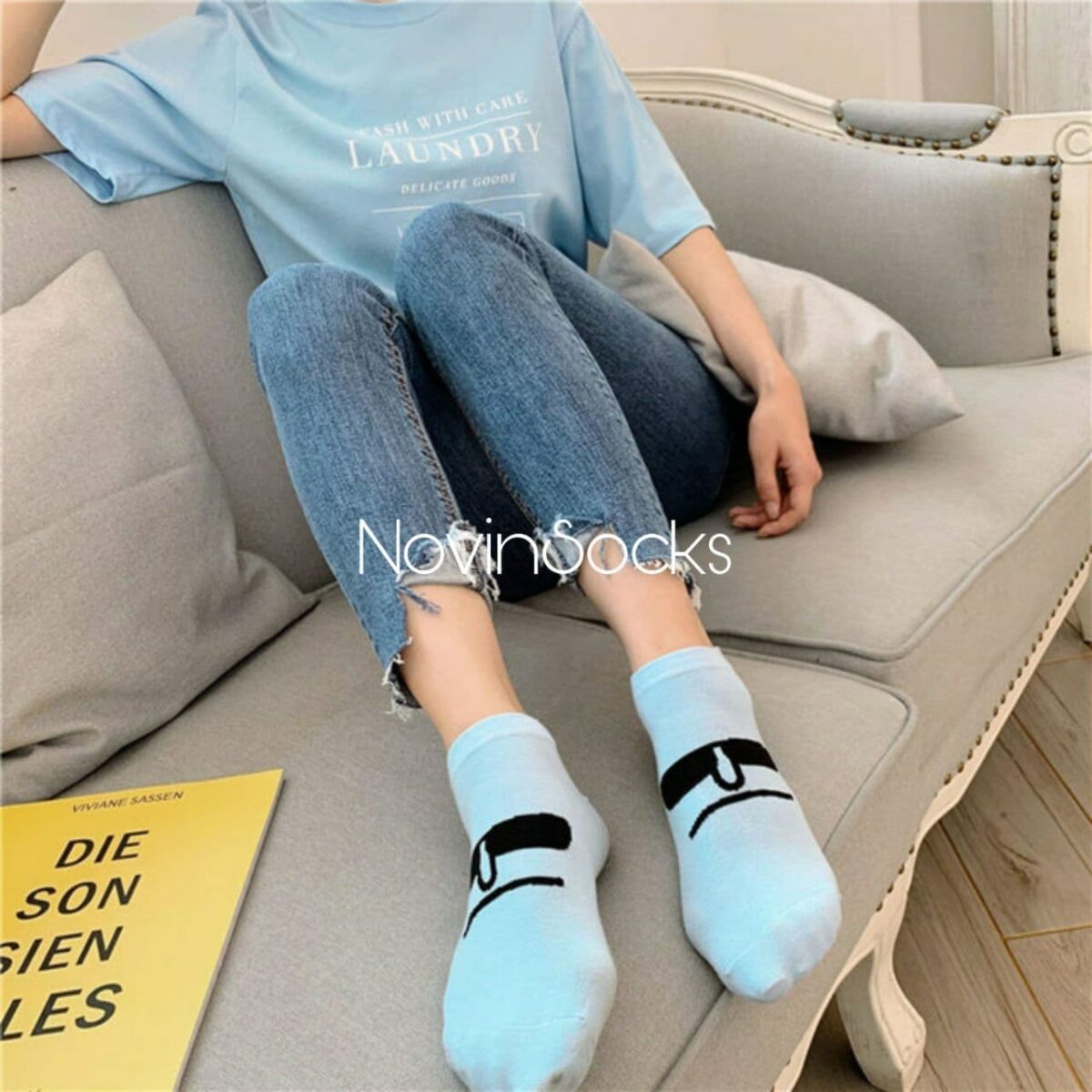 photo_2020-11-01_18-39-18 جوراب مچی شکلک - آبی - تصویر 1