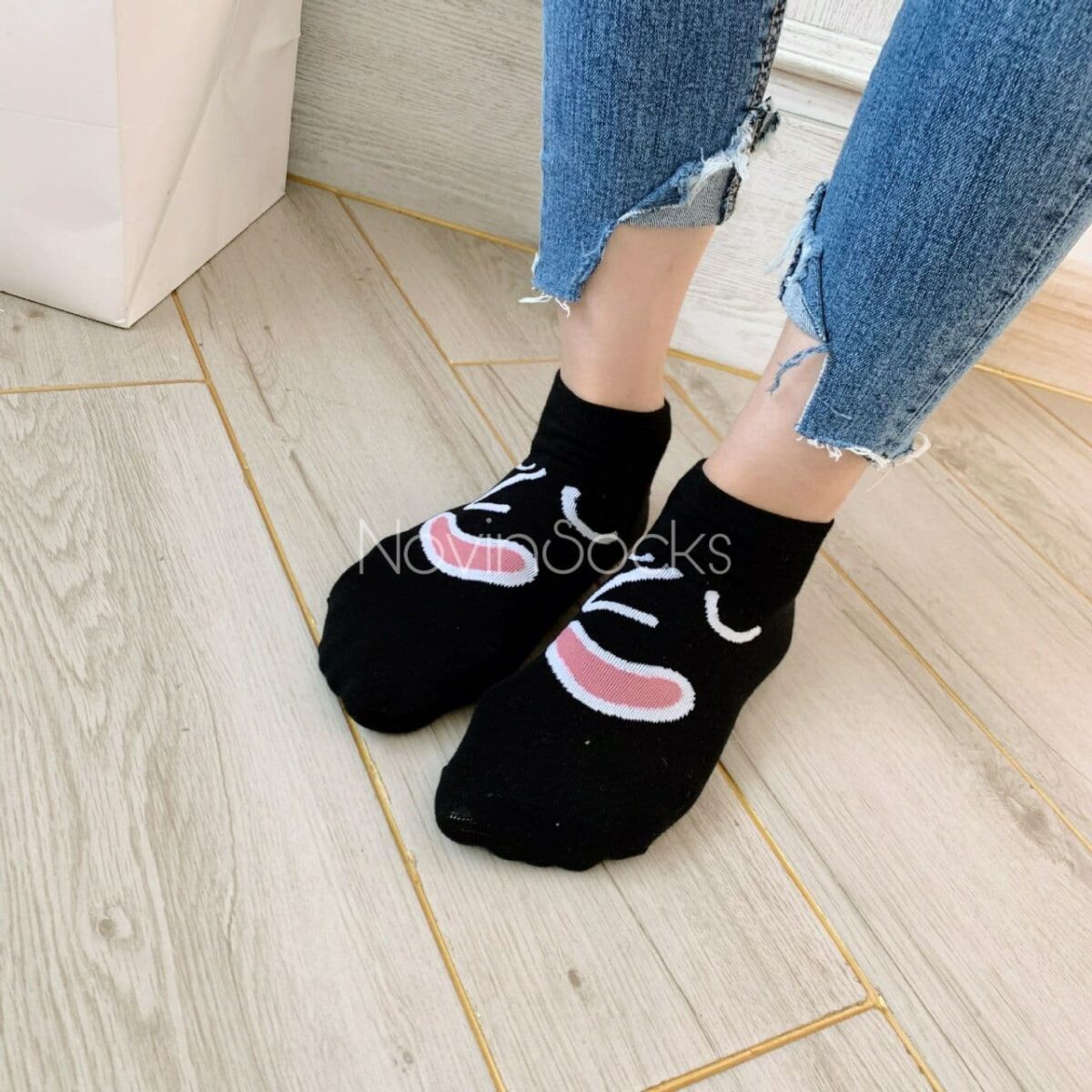 photo_2020-11-01_18-39-38 جوراب مچی شکلک - مشکی - تصویر 1