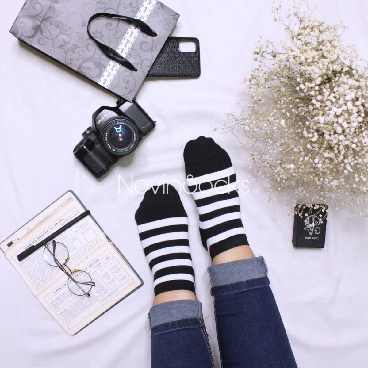 photo_۲۰۲۱-۰۲-۰۶_۱۷-۰۰-۴۹ جوراب رینگی سفید مشکی مچی - تصویر 1