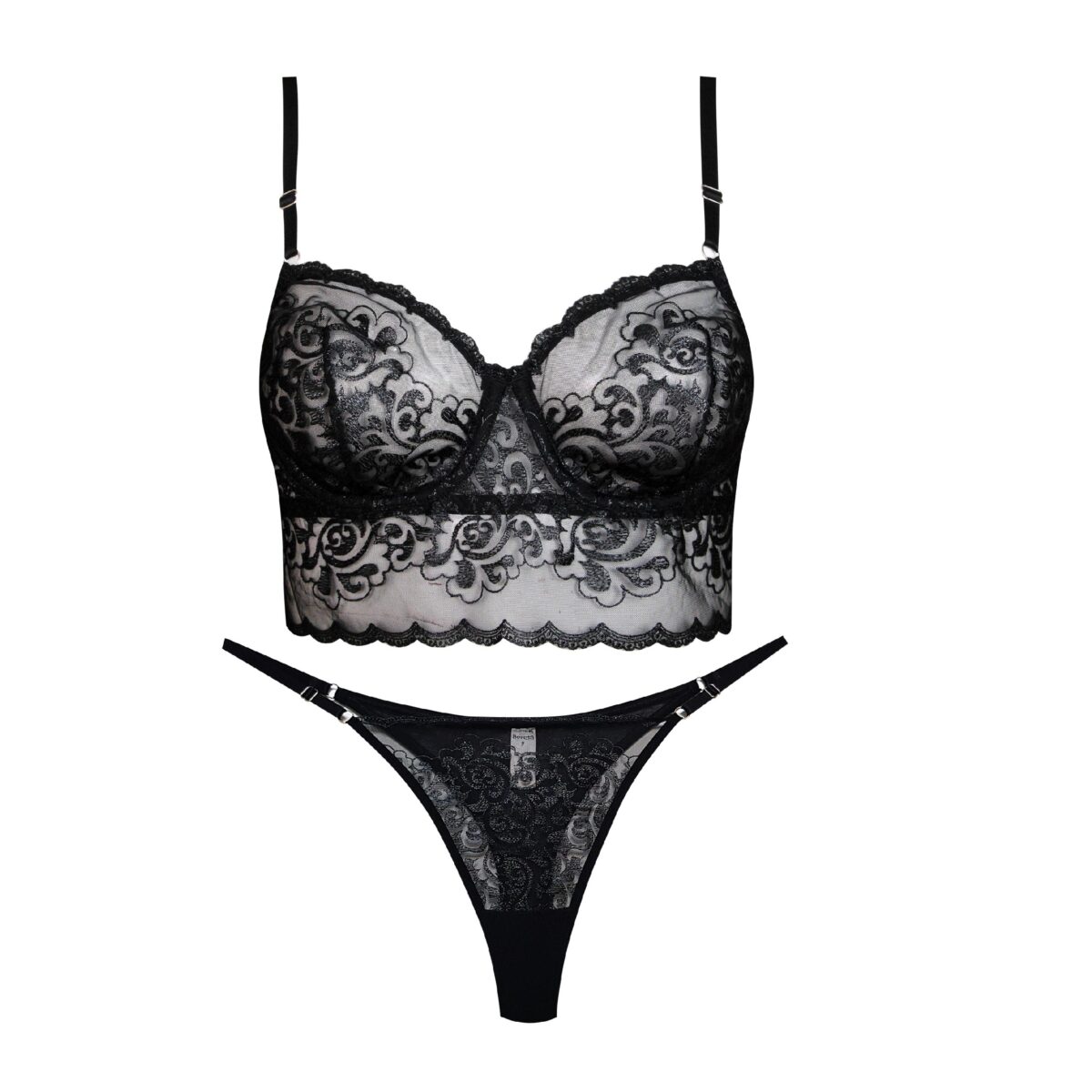 3c77b47a7da8935662f1fb59757317e628c3b293_1736114158 ست شورت و سوتین برتا فنردار کد4088-AB مشکی - تصویر 1