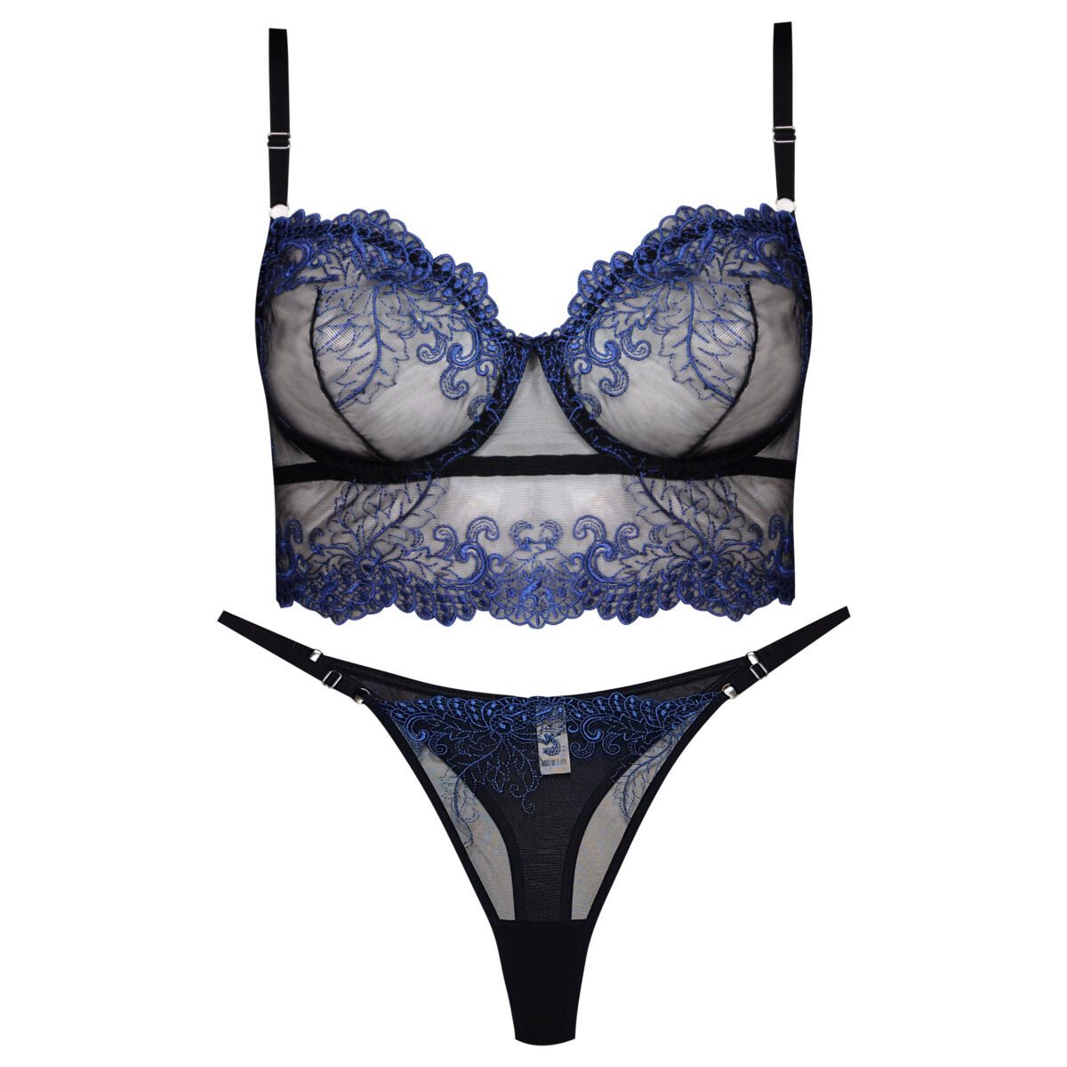 5d3e52b9aae15667c7384496bbad96f524aa4045_1736183979 ست شورت و سوتین برتا فنردار کد2088-QB مشکی - تصویر 1