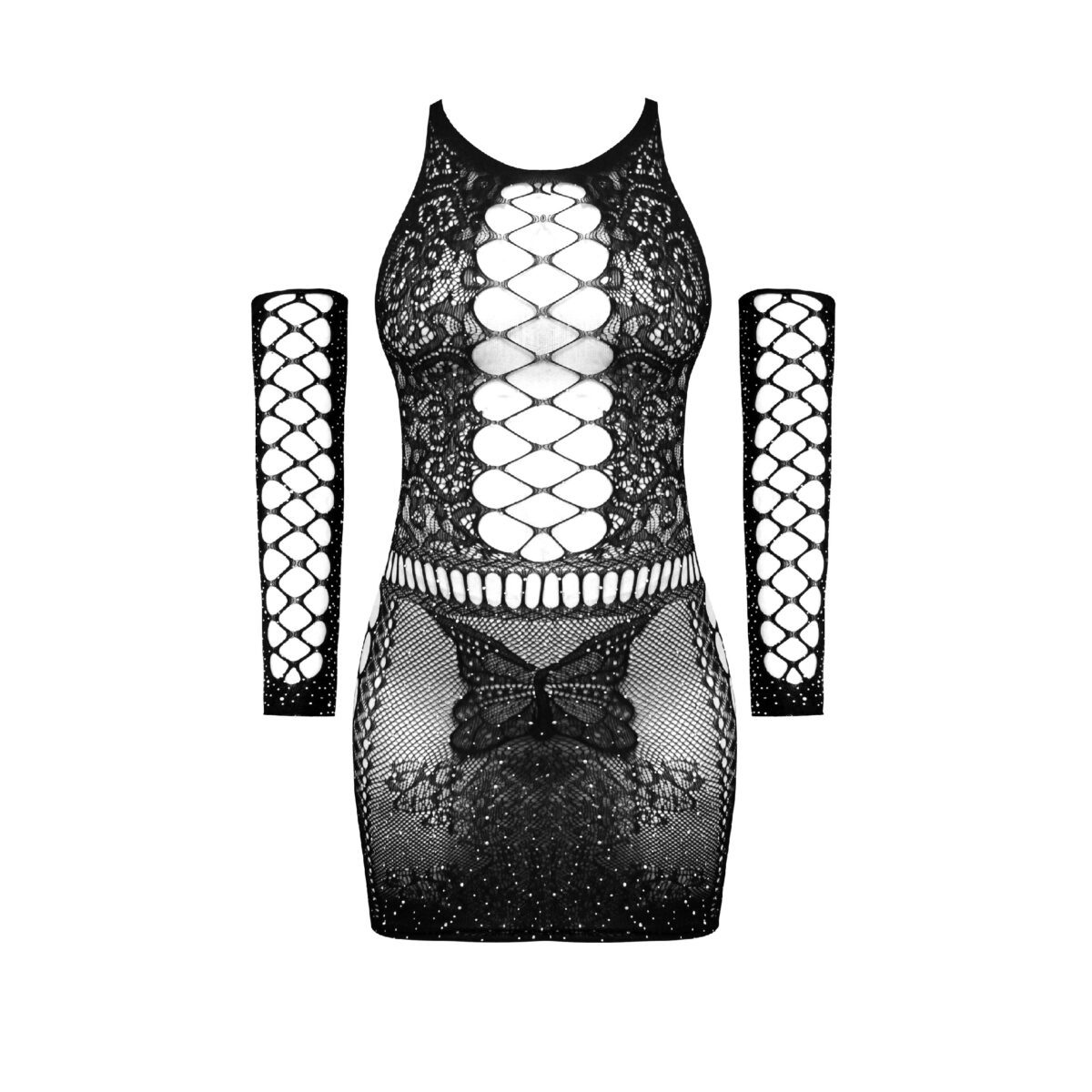 62dae1dac0626e1724a869bb371dd29049583dc1_1709676519 لباس خواب نگین دار کد 7203 مشکی - تصویر 1