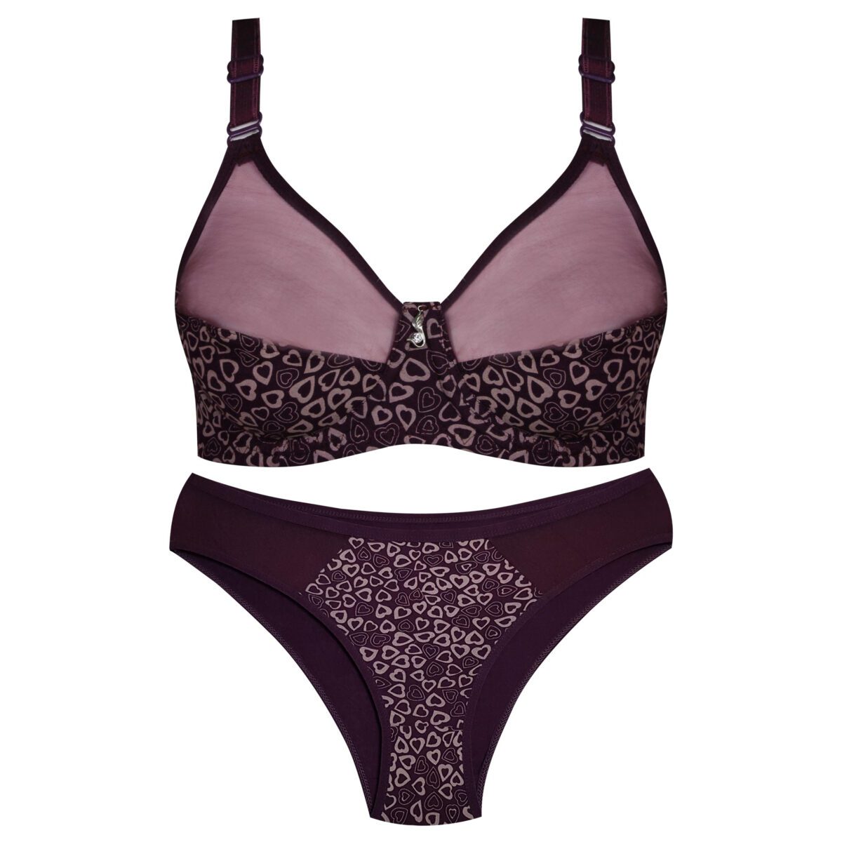 ebbd19c8a0fcc6061080649b1e1d83b30e8725f8_1715722275 ست شورت و سوتین فنردار قلبی کد 109046 بنفش - تصویر 2