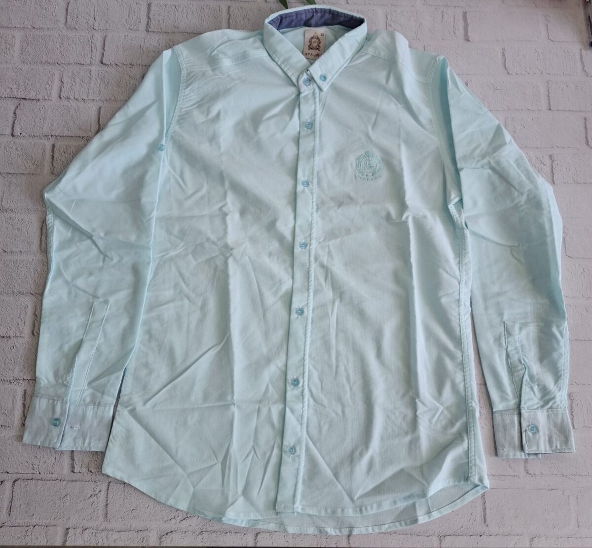 ۲۰۲۵۰۵۱۷_۱۲۰۱۱۶ پیراهن ساده مردانه آبی روشن کد 179 - تصویر 1