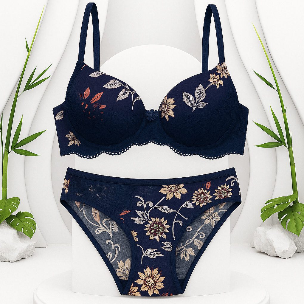 6eb02ace266215b95c3f22f8483e46a9205dc9f5_1762597787 ست اسفنجی پوش فنردار سرمه ای گلدار کد 5571-1 - تصویر 1