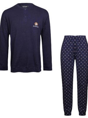 ست تی شرت آستین بلند و شلوار مردانه لین مدل نخ پنبه کد 5197-499