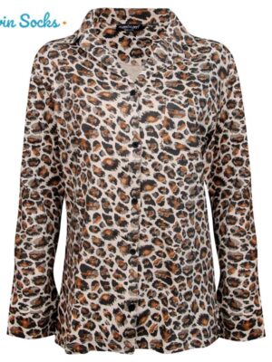 ست شومیز و شلوار زنانه لین مدل نخ پنبه پلنگی کد 5196-148