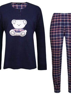 ست بلوز و شلوار زنانه لین مدل تدی نخ پنبه کد 5196-151