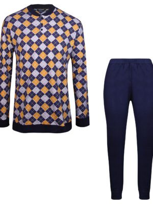 ست تی شرت و شلوار مردانه لین مدل نخ پنبه کد 5197-494