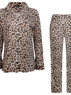 ست شومیز و شلوار زنانه لین مدل نخ پنبه پلنگی کد 5196-148