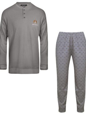 ست تی شرت آستین بلند و شلوار مردانه لین مدل نخ پنبه کد 5197-499