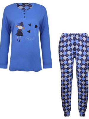 ست بلوز و شلوار زنانه لین مدل نخ پنبه کد 5196-157