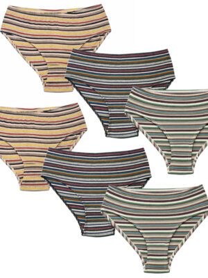 شورت زنانه ماییلدا مدل راه راه کد 5629 بسته 6 عددی