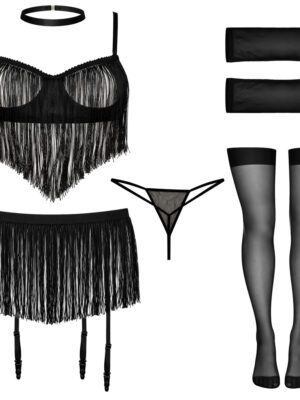 لباس خواب زنانه ماییلدا مدل ریش ریش کد 5624-4225 به همراه جوراب و دستکش