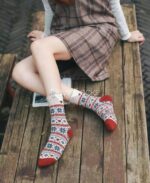 جوراب ساقدار خرس خوابیده قلب دار