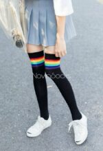 جوراب بالا زانو رنگین کمونی - تصویر 6