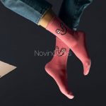 جوراب ساقدار شکلک - گلبهی - تصویر 2