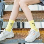 جوراب ساقدار شکلک - زرد