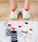 جوراب مچی پشت قلبی - سورمه ای راه راه (محصول لک دارد) - تصویر 3