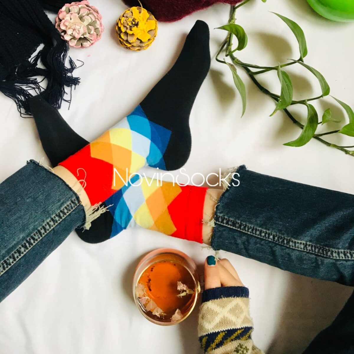 photo_۲۰۲۱-۰۱-۱۲_۲۰-۰۳-۳۰ جوراب ساقدار دایموند - سورمه ای - تصویر 1
