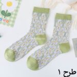 جوراب ساقدار گل گلی سبز - تصویر 9
