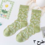 جوراب ساقدار گل گلی سبز - تصویر 11