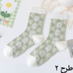 جوراب ساقدار گل گلی سبز - تصویر 10