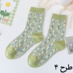 جوراب ساقدار گل گلی سبز - تصویر 12