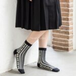 جوراب ساقدار گل گلی مشکی - تصویر 12