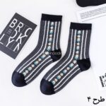 جوراب ساقدار گل گلی مشکی - تصویر 13