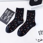 جوراب ساقدار گل گلی مشکی - تصویر 16