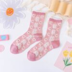 جوراب ساقدار گل گلی صورتی - تصویر 10