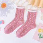 جوراب ساقدار گل گلی صورتی - تصویر 12