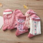 جوراب ساقدار گل گلی صورتی - تصویر 5