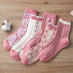 جوراب ساقدار گل گلی صورتی - تصویر 14