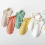 جوراب لبه گیپوری با گلدوزی میوه 1027 - تصویر 4