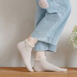 جوراب لبه گیپوری با گلدوزی میوه 1027 - تصویر 5