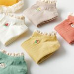 جوراب لبه گیپوری با گلدوزی میوه 1027 - تصویر 7