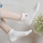 جوراب لبه گیپوری با گلدوزی میوه 1027 - تصویر 8