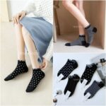 جوراب مچی نخی لبه چین دار