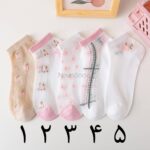 جوراب توری شکوفه صورتی - تصویر 12
