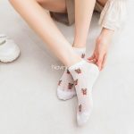 جوراب توری خرسی کرمی - تصویر 3