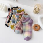 جوراب مچی طرح چارخونه رنگی رنگی