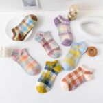 جوراب مچی طرح چارخونه رنگی رنگی - تصویر 14