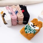 جوراب ساقدار حوله ای طرح سگ های خوشحال ( جوراب گرم) - تصویر 5