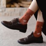 جوراب ساقدار طرح دختری در مزرعه - تصویر 5