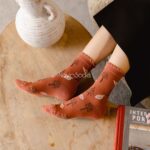 جوراب ساقدار طرح دختری در مزرعه - تصویر 6