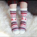 جوراب حوله ای طرح گوزن کریسمس ( جوراب گرم) - تصویر 3