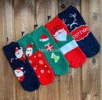 جوراب حوله ای طرح بابانوئل و کریسمس ( جوراب گرم) - تصویر 2